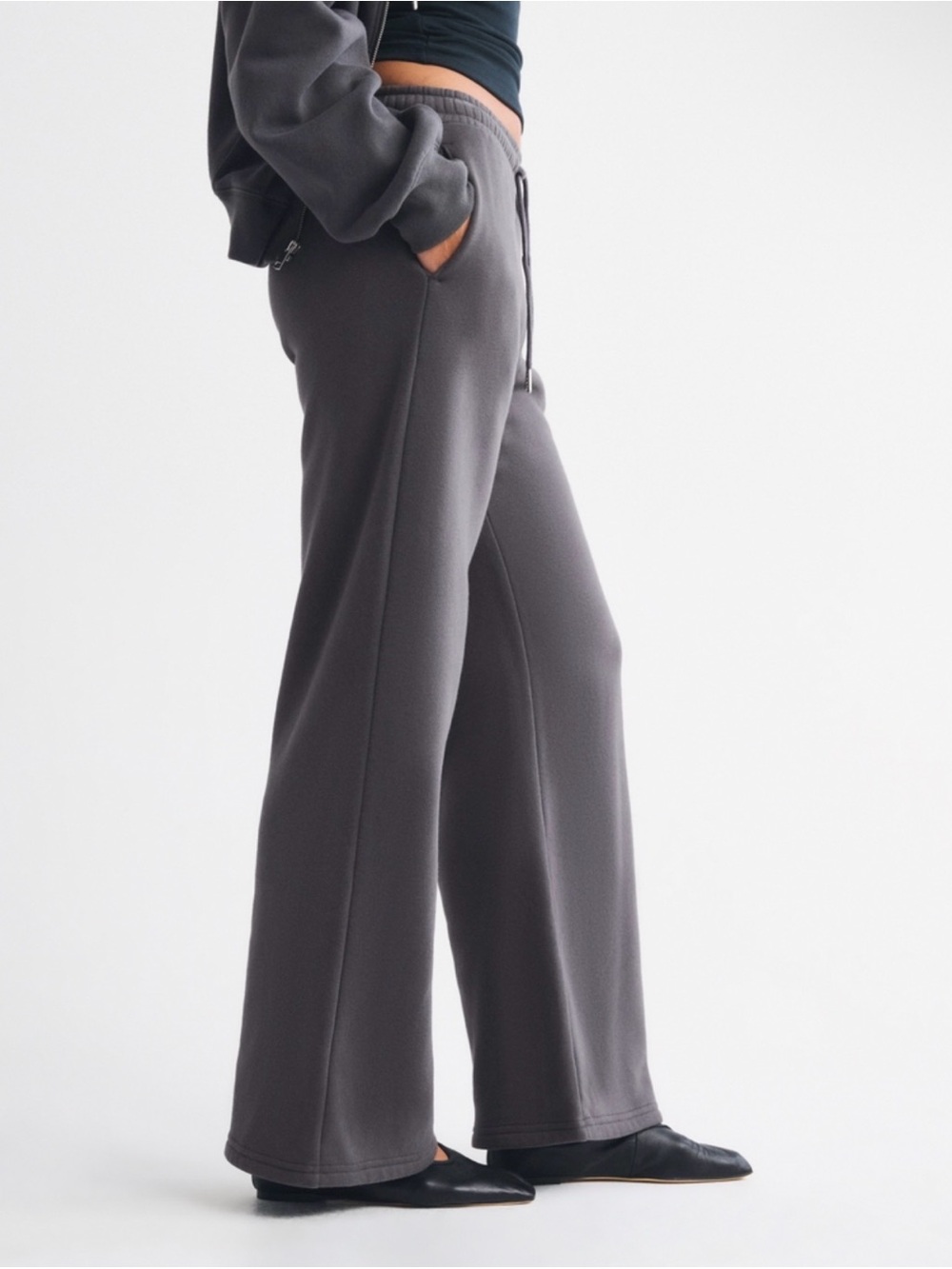 Abercrombie & Fitch High Rise Sunday Wide Leg Sweatpants LONG length - Picture 3 of 9